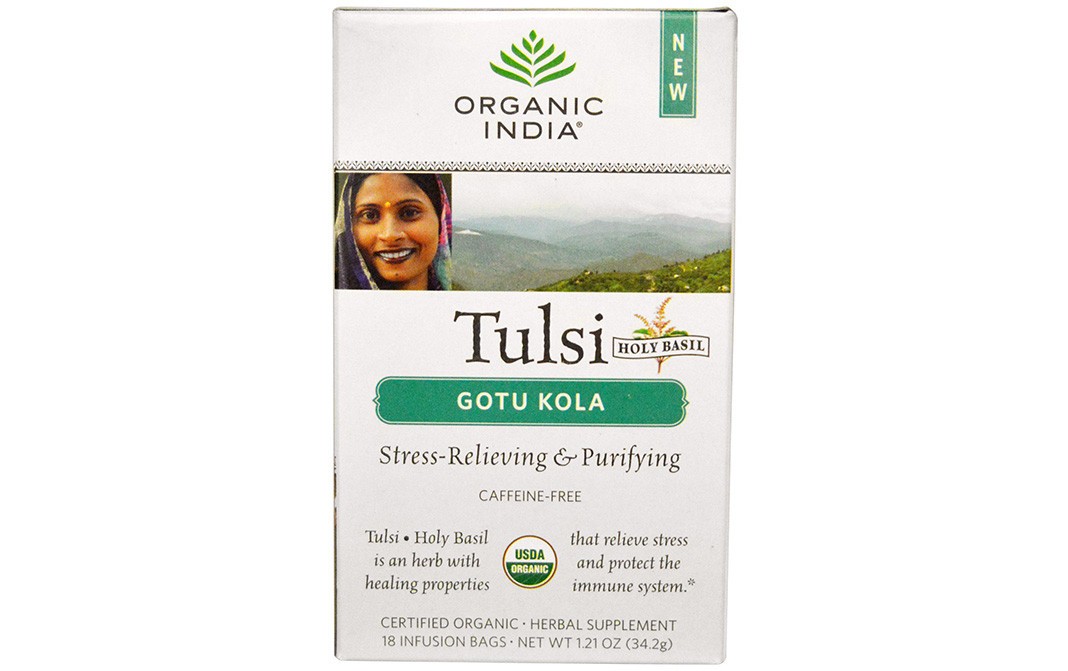 Organic India Tulsi Holy Basil Gotu Kola Tea   Box  34.2 grams
